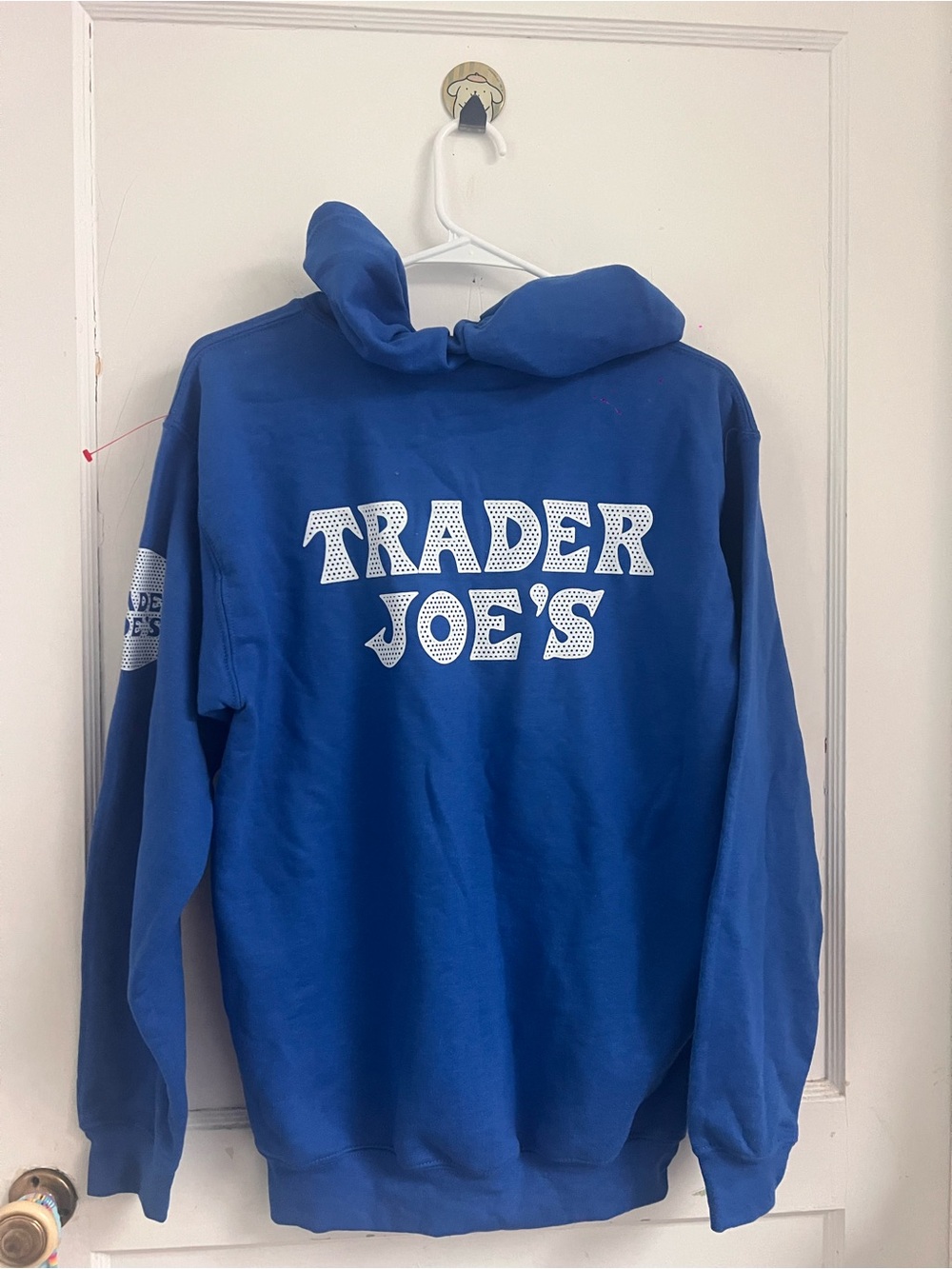 Trader Joe's Full Zip Hoodie Men's Small Employee Blue
Logo Graphic Like New